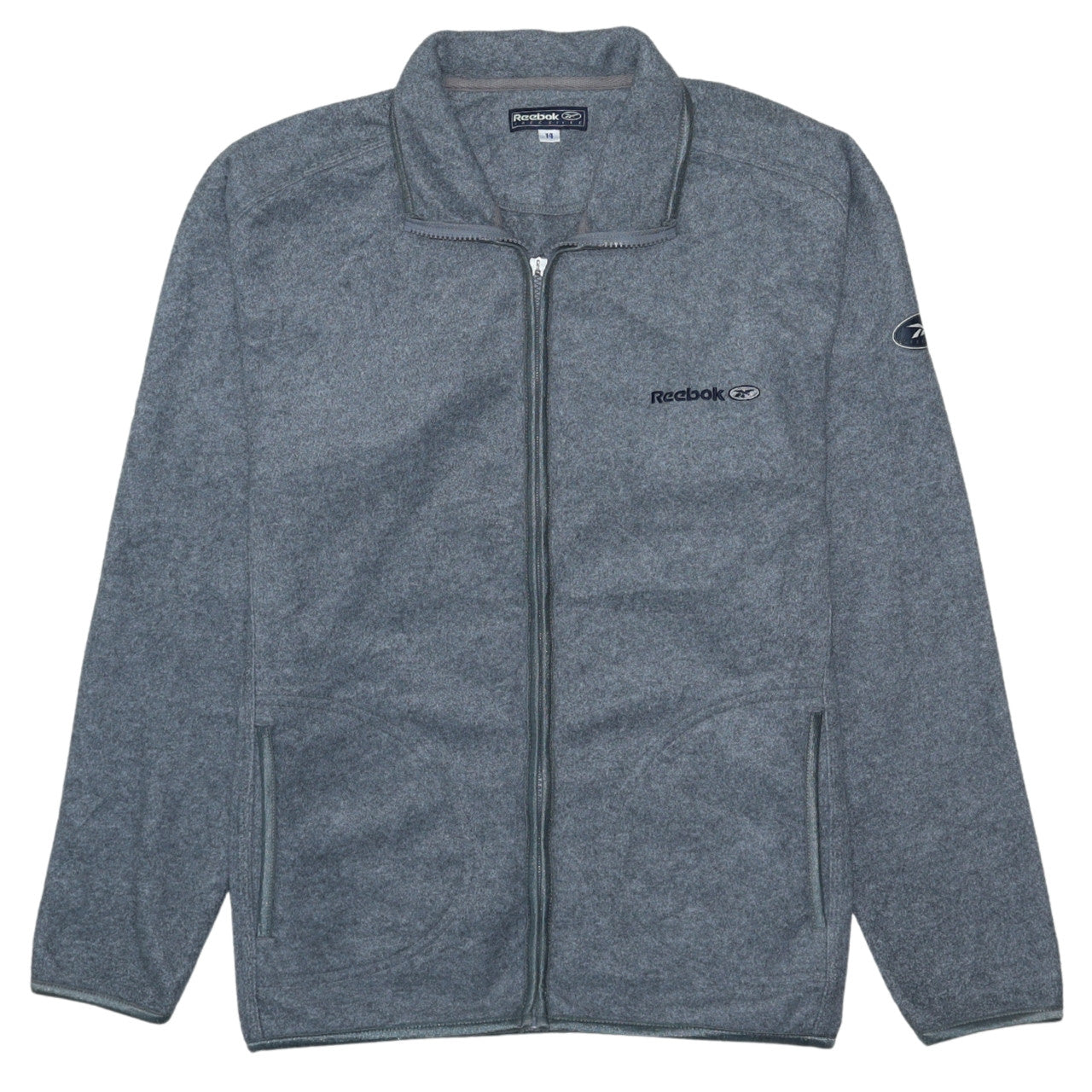 Reebok Women's Grey Fleece Full Zip Activewear Jacket Size 14