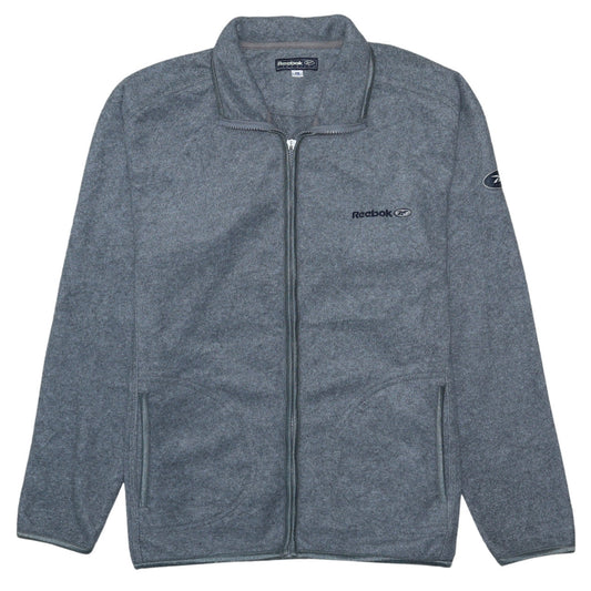 Reebok Women's Grey Fleece Full Zip Activewear Jacket Size 14