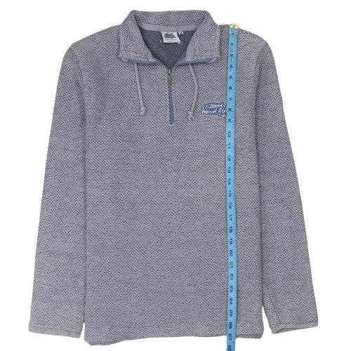 Weird Fish Mens Grey Knit 1/4 Zip Pullover Sweatshirt Size M
