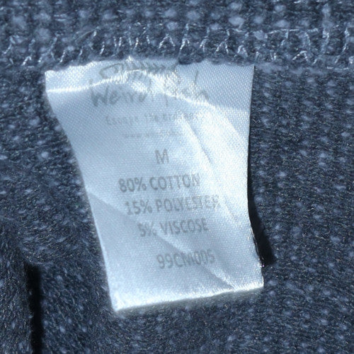 Weird Fish Mens Grey Knit 1/4 Zip Pullover Sweatshirt Size M