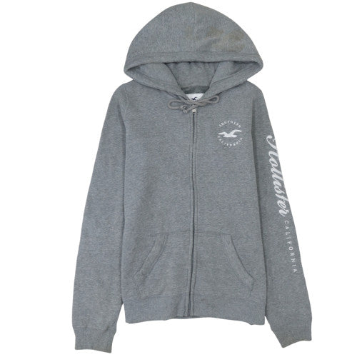 Hollister Mens Grey Full Zip Hoodie Size S Classic Casual