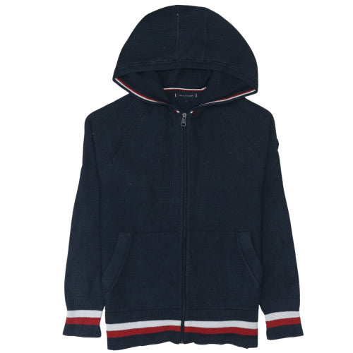 Tommy Hilfiger Men's Blue Full Zip Hooded Knit Sweatshirt L
