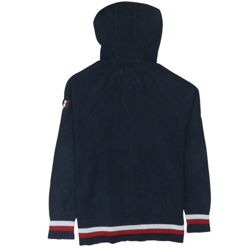 Tommy Hilfiger Men's Blue Full Zip Hooded Knit Sweatshirt L