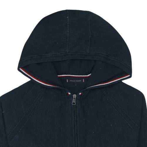 Tommy Hilfiger Men's Blue Full Zip Hooded Knit Sweatshirt L