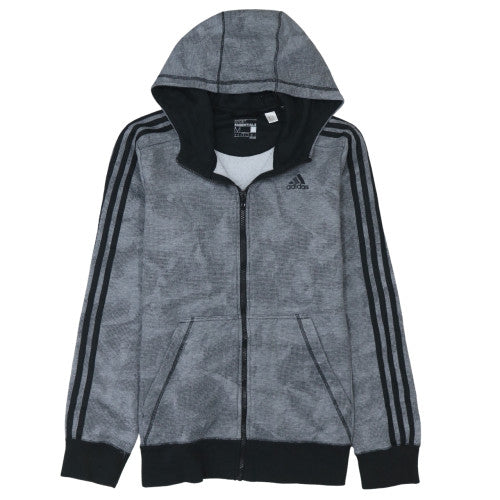 Adidas Men's Grey Full Zip Hoodie Sport Essentials Climalite Size M