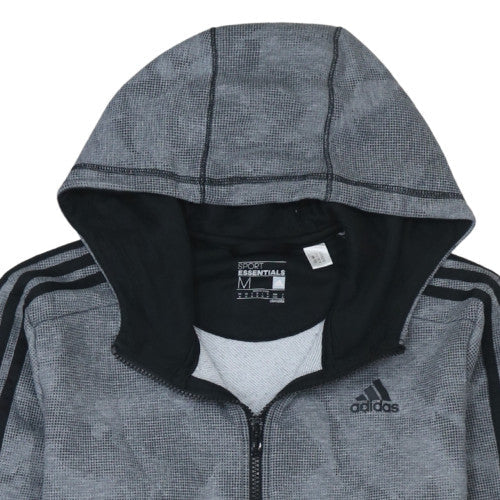 Adidas Men's Grey Full Zip Hoodie Sport Essentials Climalite Size M