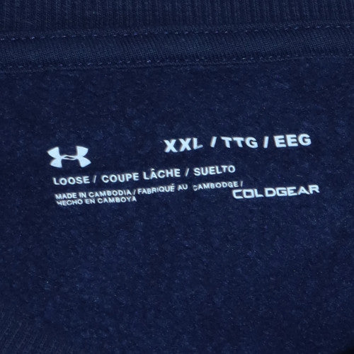 Under Armour Men's Navy Blue XXL Crew Neck Sweatshirt ColdGear Loose Fit