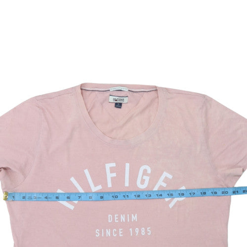 Tommy Hilfiger Denim Men's Pink XL Graphic Short Sleeve T-Shirt