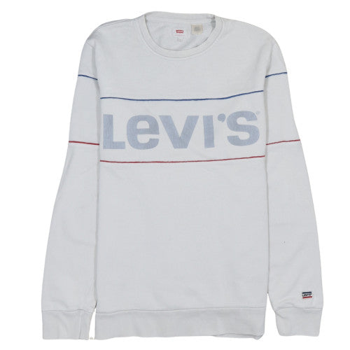 Levi's Men's White Logo Pullover Sweatshirt Size L Regular Fit