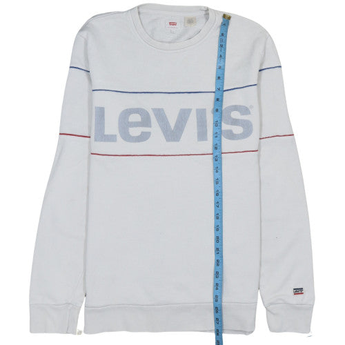 Levi's Men's White Logo Pullover Sweatshirt Size L Regular Fit