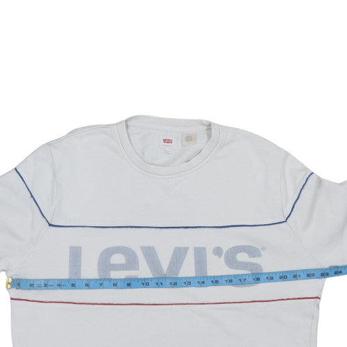 Levi's Men's White Logo Pullover Sweatshirt Size L Regular Fit