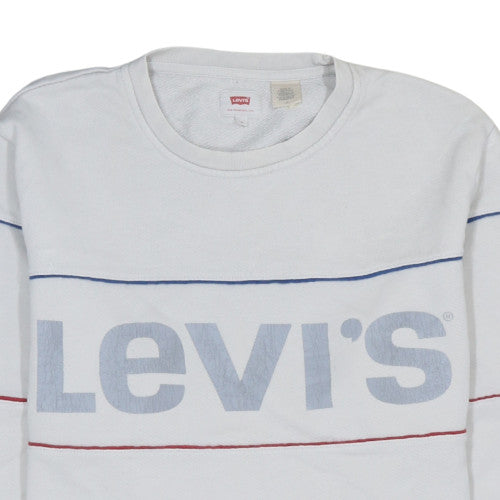 Levi's Men's White Logo Pullover Sweatshirt Size L Regular Fit
