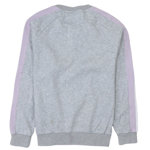 Adidas Women Grey & Lilac Crew Neck Long Sleeve Sweatshirt Size 8