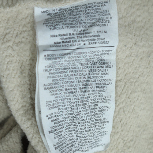 Nike Women Beige Cotton Logo Pullover Sweatshirt Size L