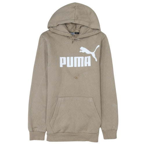 Puma Men's Beige XS Pullover Hoodie Graphic Logo Sweatshirt