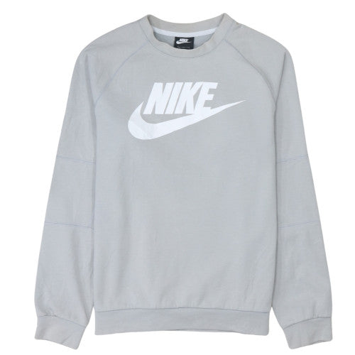Nike Men's Grey Crew Neck Pullover Sweatshirt M Sports Logo