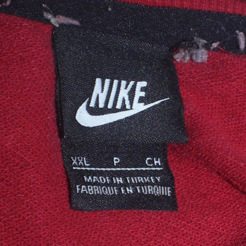 Nike Men's Red Crew Neck Pullover Sweatshirt XXL Graphic Logo