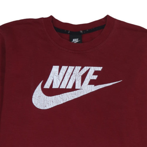 Nike Men's Red Crew Neck Pullover Sweatshirt XXL Graphic Logo