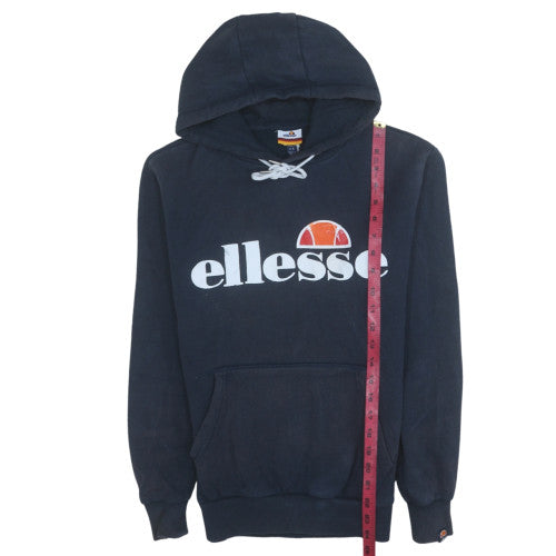 Ellesse Womens Black UK 6 Pullover Hoodie Cotton Blend Logo Design