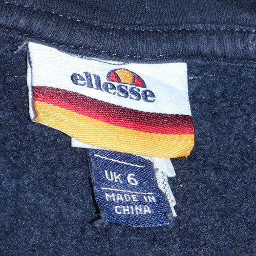 Ellesse Womens Black UK 6 Pullover Hoodie Cotton Blend Logo Design