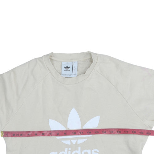 Adidas Mens Beige Small Trefoil Logo Pullover Sweatshirt