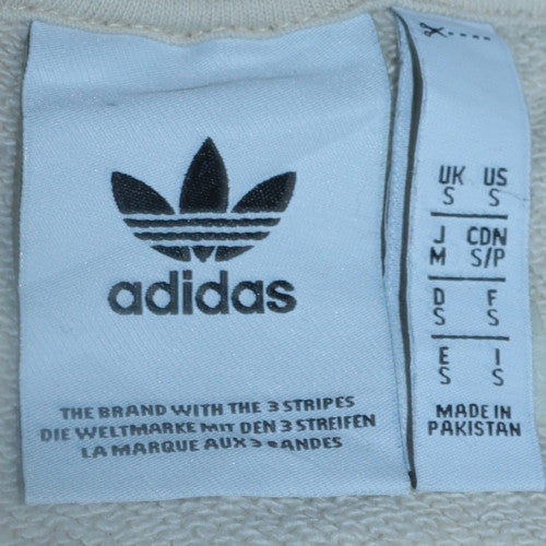 Adidas Mens Beige Small Trefoil Logo Pullover Sweatshirt