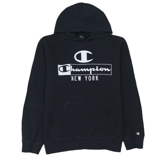 Champion Women Black Large Pullover Hoodie New York Logo Sweatshirt