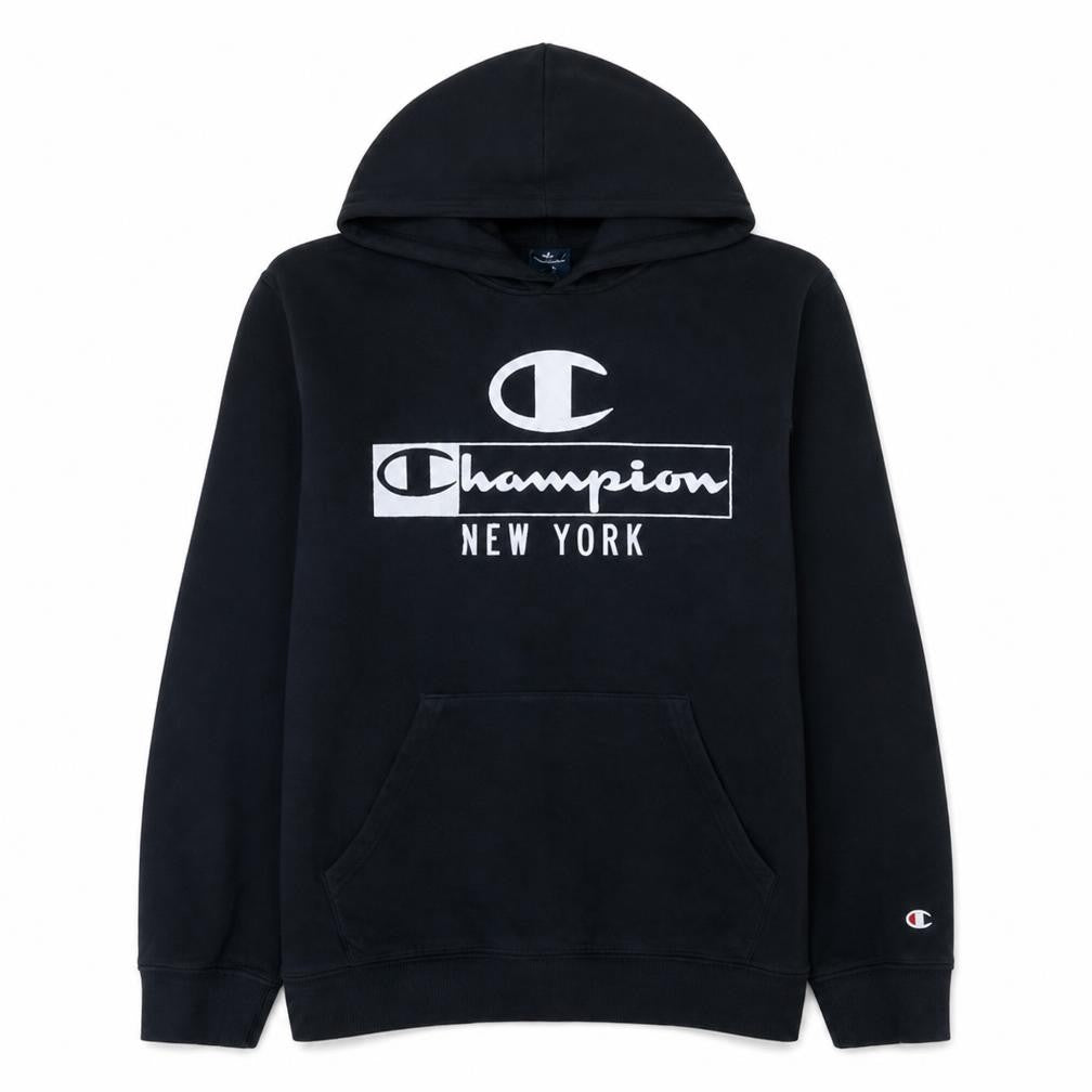Champion Women Black Large Pullover Hoodie New York Logo Sweatshirt