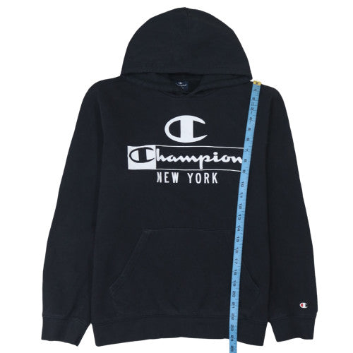 Champion Women Black Large Pullover Hoodie New York Logo Sweatshirt