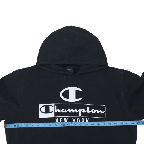 Champion Women Black Large Pullover Hoodie New York Logo Sweatshirt