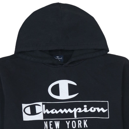 Champion Women Black Large Pullover Hoodie New York Logo Sweatshirt