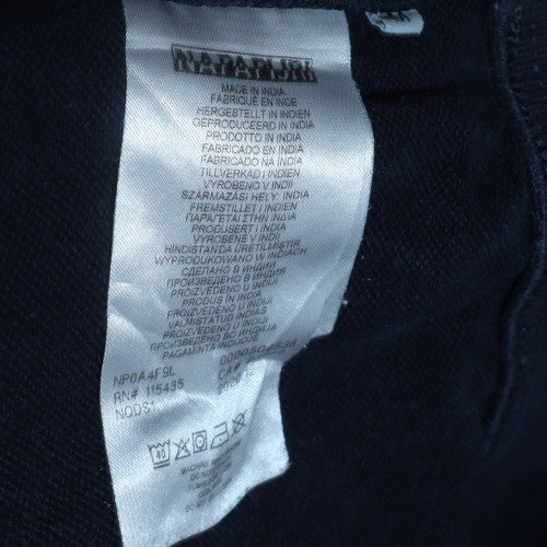 Napapijri Men's Blue Pullover Sweatshirt M Crew Neck Logo
