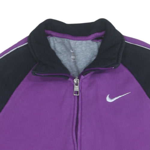 Nike Women's Purple Track Jacket S Full Zip Cotton Activewear