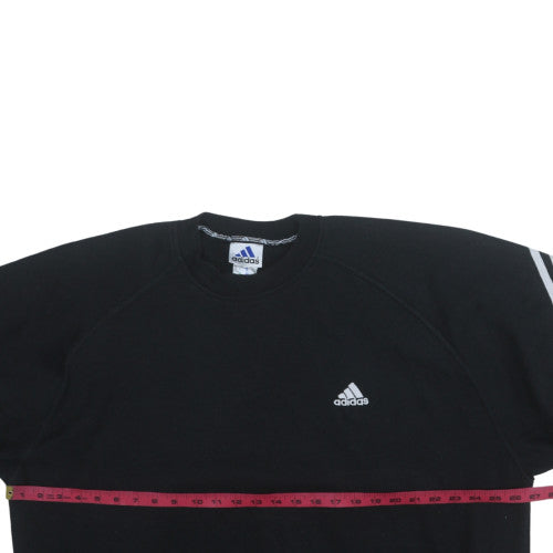 Adidas Men's Black Medium Pullover Sweatshirt Crew Neck Fleece