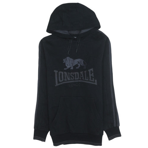 Lonsdale Men’s Black Pullover Hoodie S Fleece Sports Graphic
