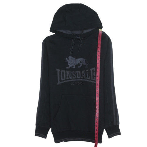 Lonsdale Men’s Black Pullover Hoodie S Fleece Sports Graphic
