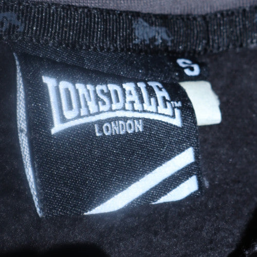 Lonsdale Men’s Black Pullover Hoodie S Fleece Sports Graphic