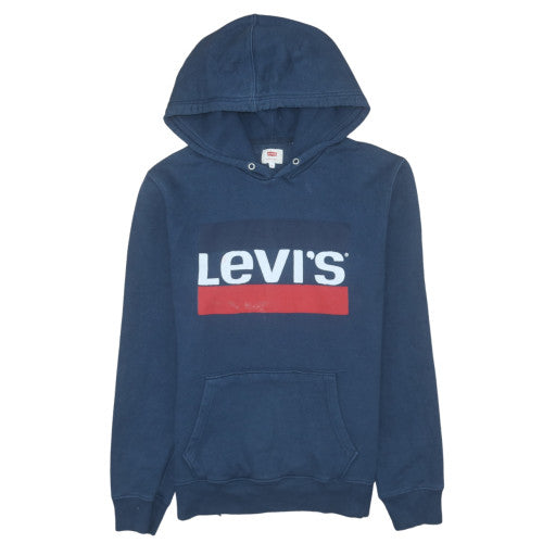 Levi's Men's Blue Pullover Hoodie Medium Fleece Graphic Logo