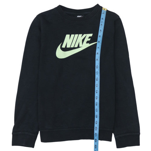 Nike Teens Black Cotton Blend Pullover Sweatshirt L 147-158cm Logo