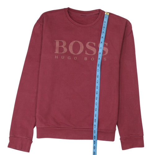 Hugo Boss Men's Red Crew Neck Logo Sweatshirt Size L