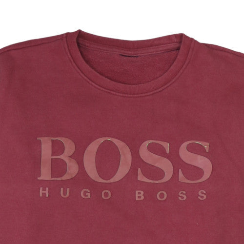Hugo Boss Men's Red Crew Neck Logo Sweatshirt Size L