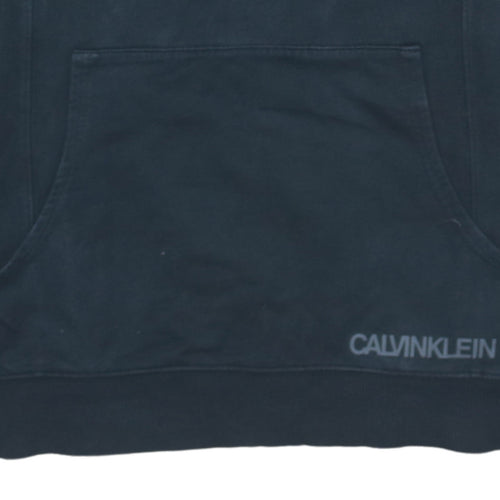 Calvin Klein Men's Black Pullover Hoodie M Long Sleeve Logo Cotton