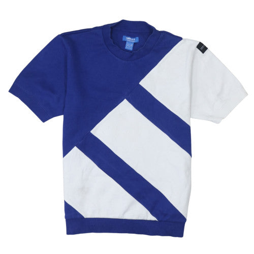 Adidas Men's Blue & White Colourblock Short Sleeve Sports T-Shirt Size M