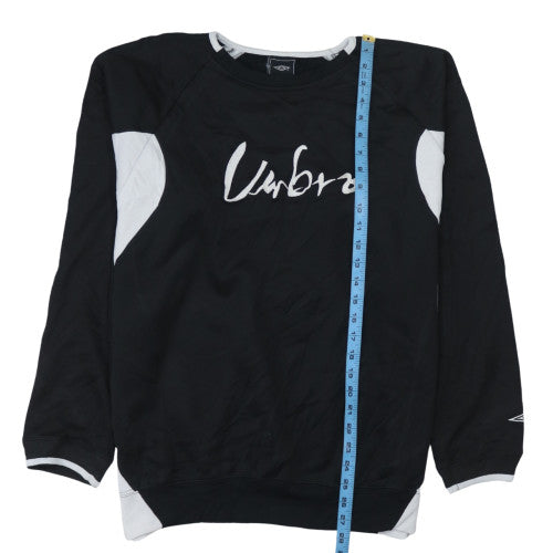 Umbro Men's Black Crew Neck Logo Pullover Sweatshirt M