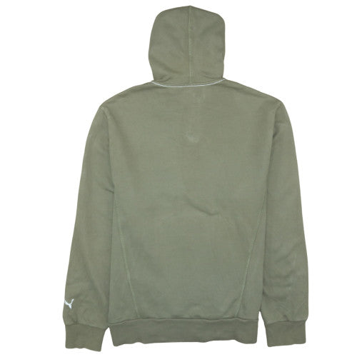 Puma Men’s Green XL Henley Hoodie with Logo Graphic Print