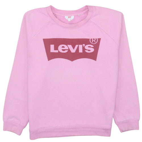 Levi's Womens Pink XS Pullover Crew Neck Sweatshirt