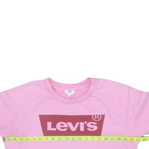 Levi's Womens Pink XS Pullover Crew Neck Sweatshirt