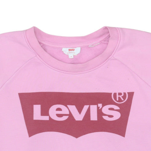 Levi's Womens Pink XS Pullover Crew Neck Sweatshirt