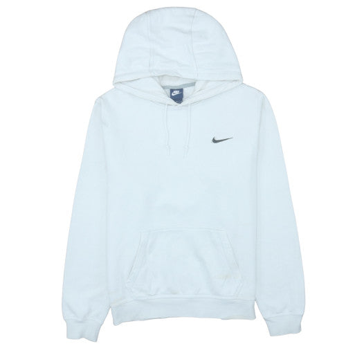 Nike Men's White Large Pullover Hoodie with Logo Detail