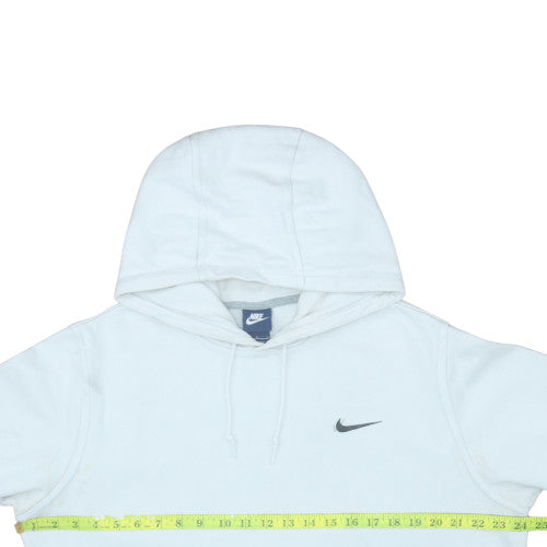 Nike Men's White Large Pullover Hoodie with Logo Detail